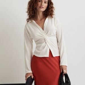 Madewell Cream Long Sleeve Blouse S